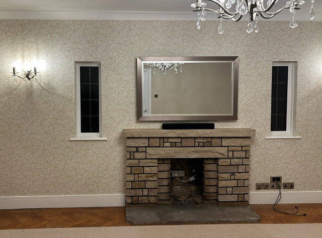 50" Samsung QN90, with Vanity Mirror and Gun Metal Edge frame